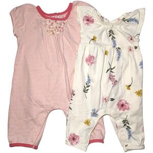 Baby Lulu Girl Old Navy‎ 3 6 Mos Outfit Lot Floral Pink Stripe Longall Cotton